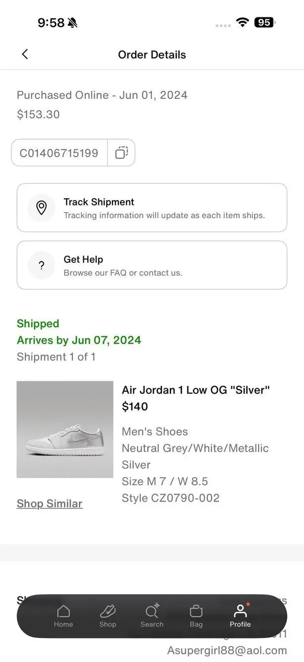 Brand New Nike Men’s White Air Jordan 1 Retro Low OG Sneaker Shoes Size 7